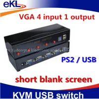 VGA 4-port KVM Switch 4x1 KVM Switcher 4 Input 1 Output