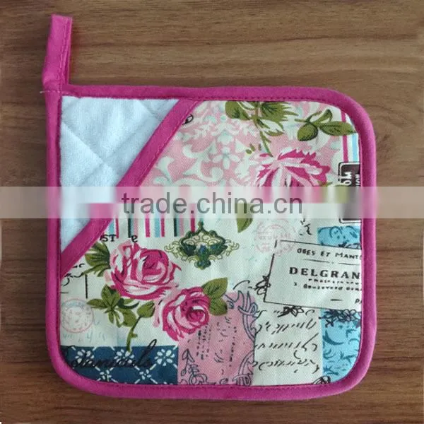 Wholesale Ross Red Potholder Cotton Pot Holder Heat Resistant Neoprene Pot Holder photo-5