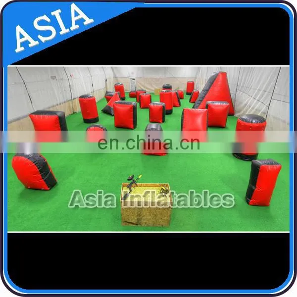 Outdoor Red Blue Air Tight Paintball Bunker In Inflatable Bouncer / Inflatable Barriers For Archery Tag photo-3