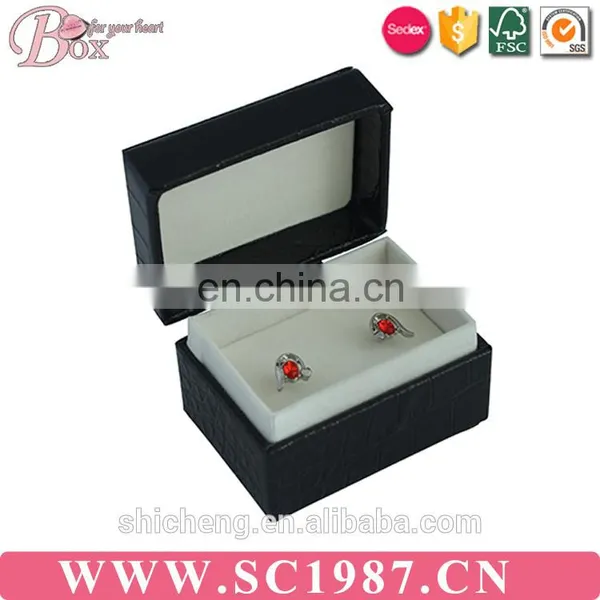 Custom Leather Jewelry Ring Box With Velvet Insert photo-5