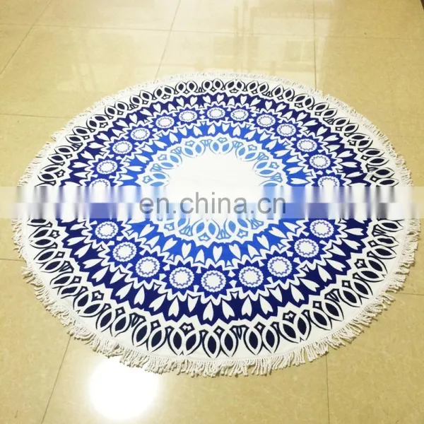 M0050 Micro Fiber Round 'Roundie' Beach Towel With Tassels photo-3