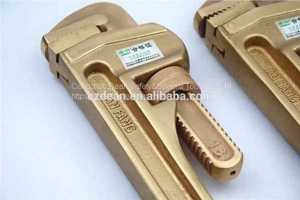 Non Sparking Pipe Wrench Beryllium Bronze Stilson,tube Spanner American Type photo-4