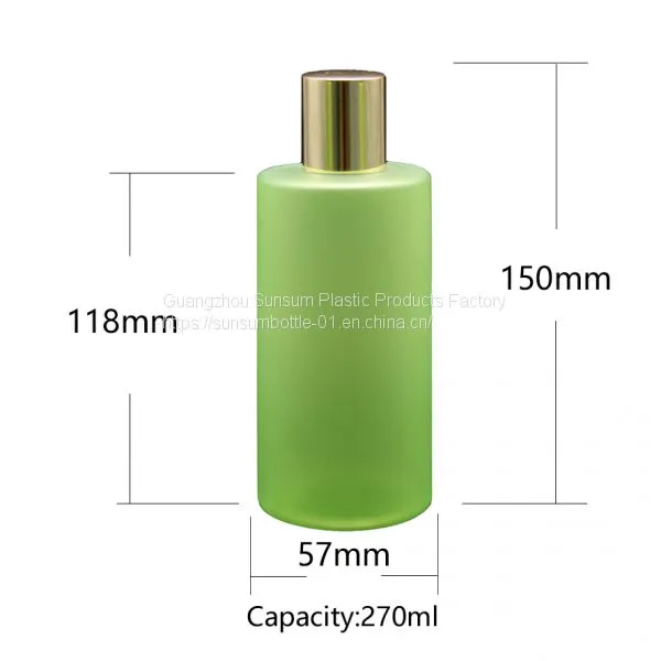 9oz 270ml Green Frosted PET Plastic Bottle With Golden Cap photo-2