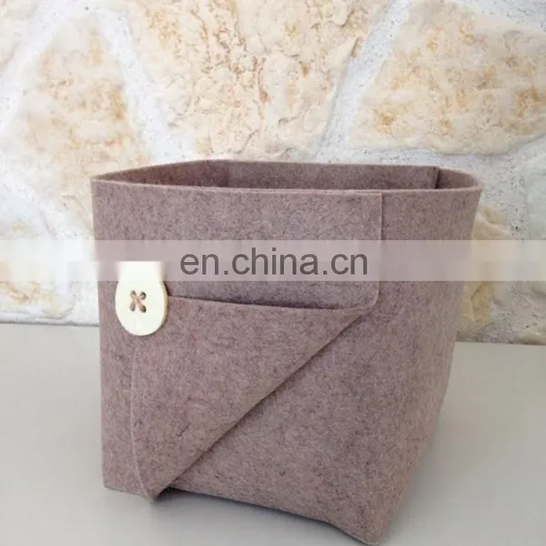 Soft Handmade Beige Felt Vase for Modern Home Decoration photo-5