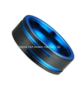 6mm 8mm Blue Tungsten Carbide Rings