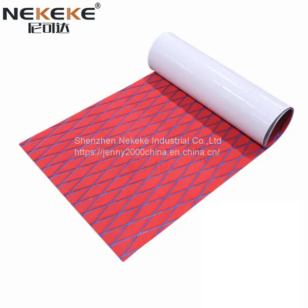 NEKEKE 6mm Red + Blue + Diamond on Surface Boat Yacht Marine EVA Deck Foam Sheet Composite Outdoor Decking photo-2