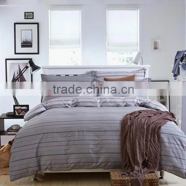 Elegant Cotton Stripe Printed Duvet Cover China Modern Bed Unique Comforter Sets photo-2