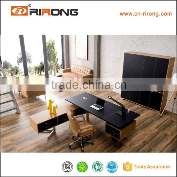 Individual Leather Customized Wood Grain Office Desk photo-3
