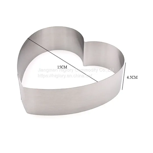 3Pcs Different Size 3d Diy Mousse Fondant Baking Custom Heart Shape Stainless Steel Cake Mould photo-5
