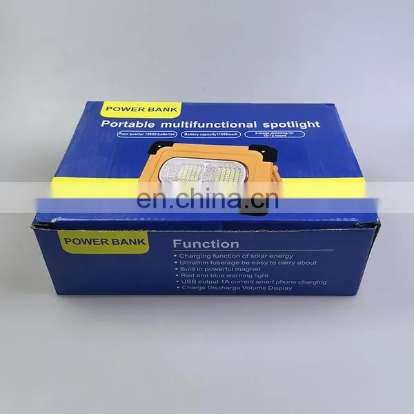 High Quality Cold and Warm White Light Warning Light Portable Outdoor Solar Charging Spotlight photo-5