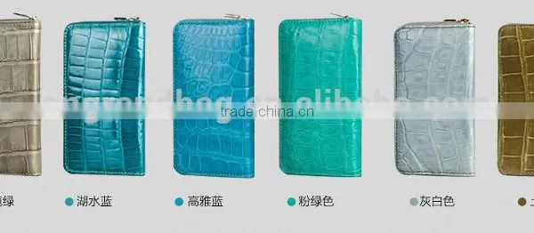 Luxury Wholesale Genuine Crocodile Alligator Leather Women Zip Long Wallet Clutch Wallet for Men photo-6