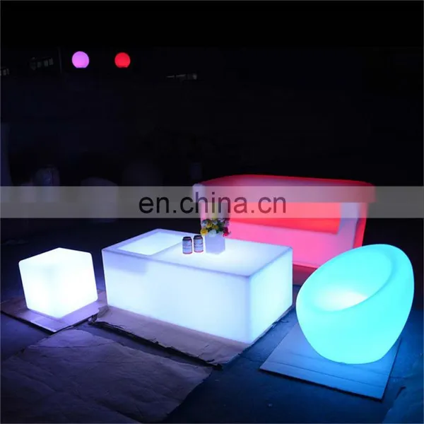 Wireless Morden Outdoor Furniturewholesale High Quality Led Rechargeable Luminous Tables and Chairs Colorful Light up Sofa Chair photo-5