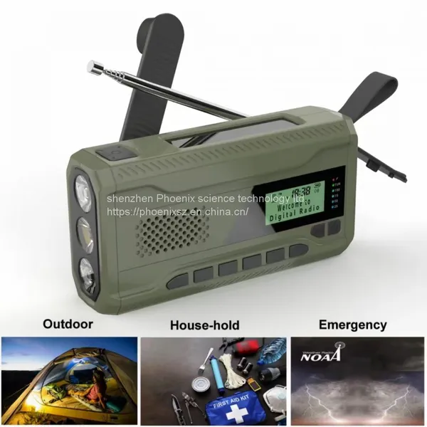 Portable Solar Radio, Emergency Radio With Crank, Dynamo DAB/FM Radio,4500mAh Rechargeable Powerbank,Bluetooth Speaker,USB Phone Charger,LED Flashlight & Reading Light,SOS Alarm,Camping,outdoor photo-5
