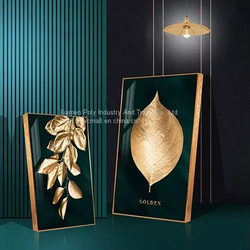 Gold Plant Leaf Canvas Poster Printed Home Decoration Painting photo-4