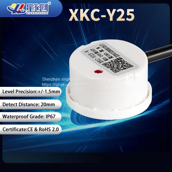 XKC-Y25 Неконтактный емкостный индукционный датчик уровня воды. Датчики уровня жидкости для плоских контейнеров и трубопроводов толщиной от 0 до 20 мм