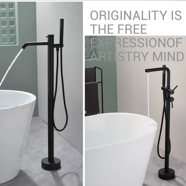 Minimalist Design Smooth Lines Elegant Shape Floor Mounted Bathtub Mixer Series photo-3