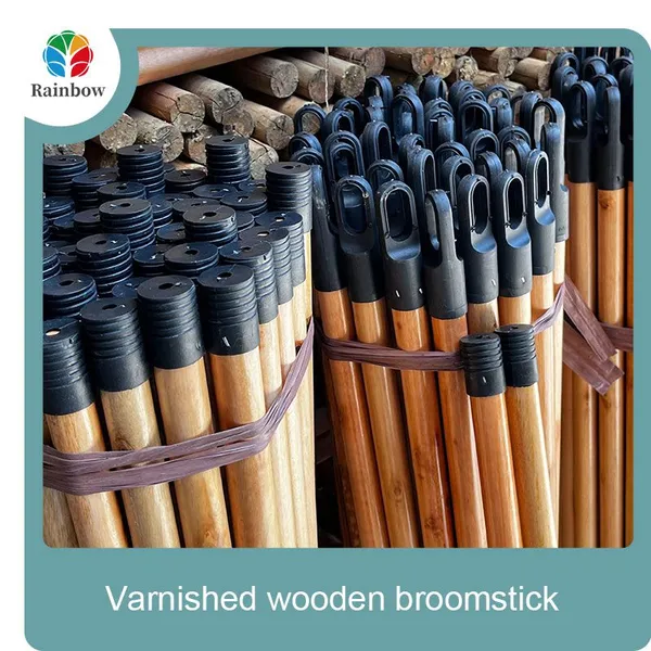 Escobas Fbrica En China Push Broom Parts Pole Lacquered Wooden Broomstick for Plastic Broom Household Item Cleaning Tools photo-4