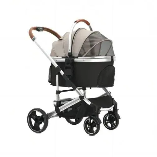 High Quality Foldable Aluminum Pet Carrier Stroller Easy to Use Dog Trolley Factory Direct