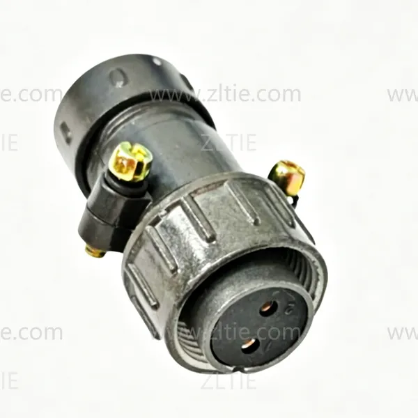 P20 Series 2-Pin Straight Female Cable Plug With Shielded Tail Attachment P20K2P