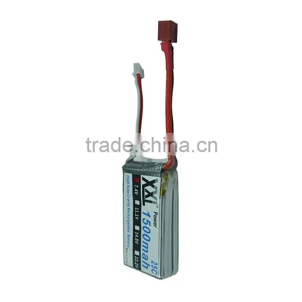 XXL Power 25C MAX 30C 2s Lipo Battery 7.4V 1500MAH AKKU Car Helicopter Quadcopter Battery Pack photo-4