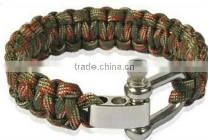 Fashion Stainless Steel Gold Clasp 550 Firefighter Paracord Bracelet photo-3
