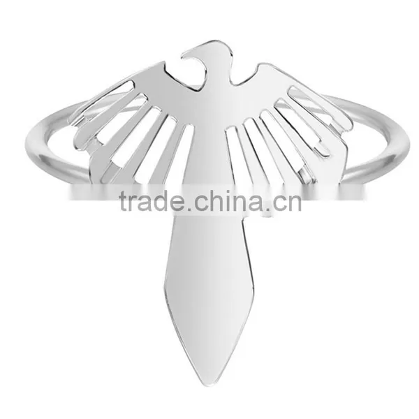 Good Quality Jewelry Accessories Eagle Shape Gold Siver Ring For Men Wear photo-2