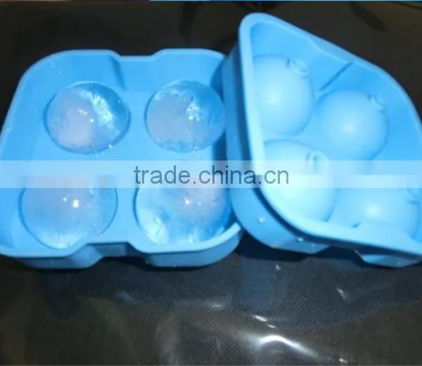 FDA&SGS 4pcs Silicone Ice Ball Mold Maker, Silicone Whiskey Ice Ball Mold Cheap Silicone Ice Ball Tray photo-3
