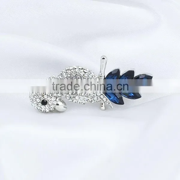 Fashion Bird Shape Parrot Rhinestone Brooch Wedding Invitation photo-6