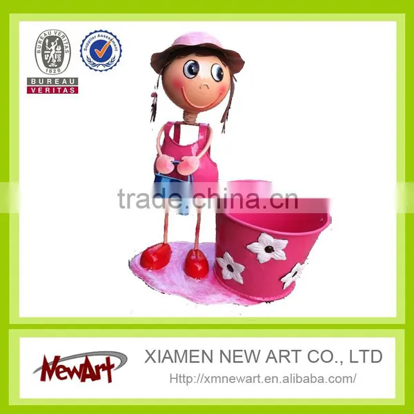 Metal Crafts Boy and Girl With Pot Art and Craft Metal Garden Decoration Quality Choice photo-3
