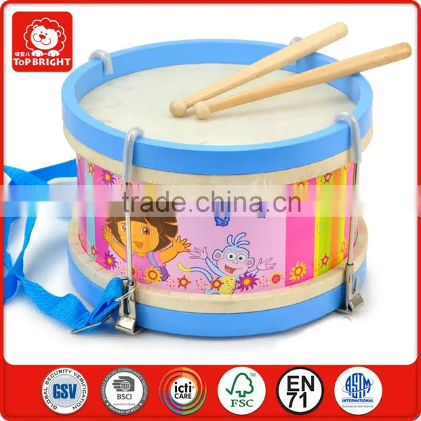 Kids Play Toys Brand Goods Lience Oriental Music Instrument Drum Roundness Wooden Drum Pad Musical Instruments Dora