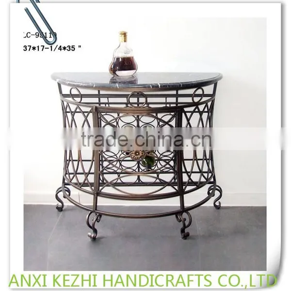 LC-95087 Unique Metal Red Wine Bar Cabinet With Marble Top photo-2