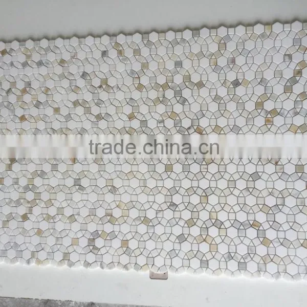 High Quality Polished Calacatta Gold Marble Mosaic for Floor Mosaic and Wall Mosaic photo-6