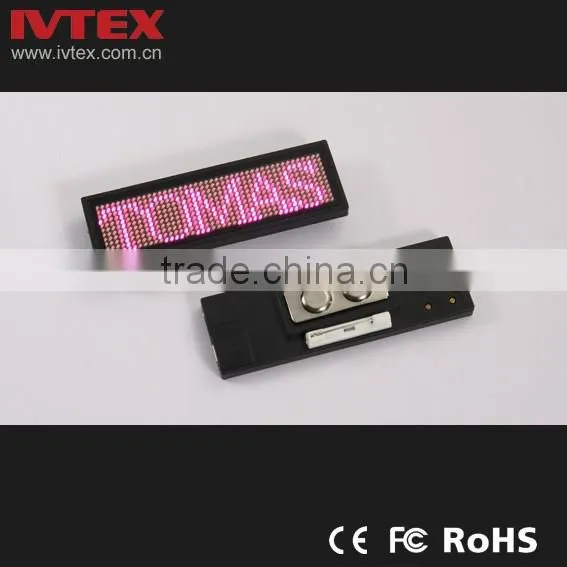 Digital Blue Rechargeable Battery Backup Mini LED Display / LED Name Badge / LED Name Card photo-3