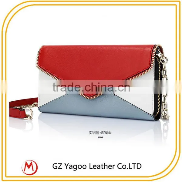 Contrast Color Own Branded Women Leather Wallet From Gz Handbag Factory photo-5