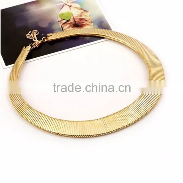 Wholesale Big Gold Stainless Steel Choker Chocker Necklace Jewelry photo-2