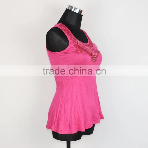 2016 Sexy Ladies Flowers Red Tank Tops photo-2