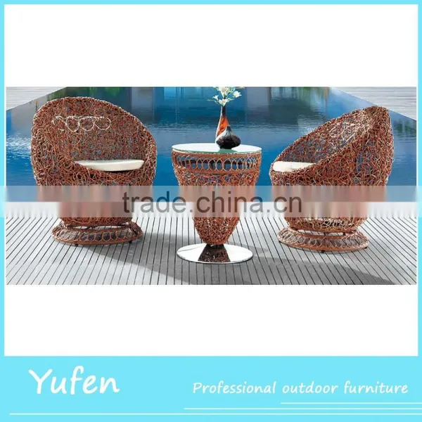 Cheap wicker table and chair mini bar furniture