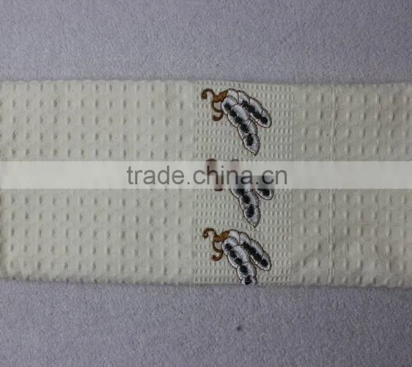 Top Quality Cotton Waffle Weave White Embroidery Kitchen Towels photo-2