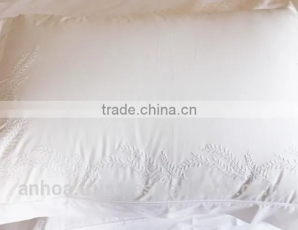 Plain Cotton Pillowcase,hemstich Pillowcase, OEM/customized Sized and Design Hand Embroidery Pillowcase photo-3