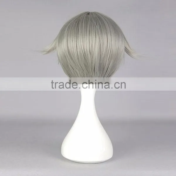 Hot Selling Thick Short Light Grey Wigs Full-bodied Synthetic Hair Anime Hotarumaru Wig Cosplay Touken Ranbu Online Sword Hair photo-3