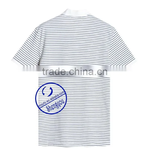 Custom Wholesale Striped Stand Collar Polo Shirt for Men photo-2