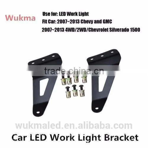2pcs 50" Curved LED Light Bar Mount Brackets Windshield Fits 2007-2013 Chevy/GMC