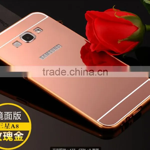 Mobile Phone Aluminum Mirror Back Metal Bumper Cover Case For Samsung A8 photo-5