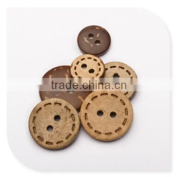 Round Natural Wooden Buttons With 2 Holes