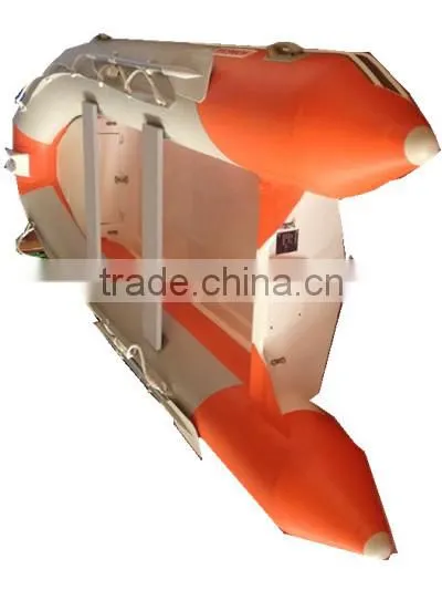 Orange With White 3.8m Fiberglass Inflatable Boat With CE Certification