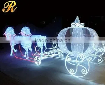 Christmas Decoration Led Light Reindeer With Sleigh Garden Statue Decoration photo-6