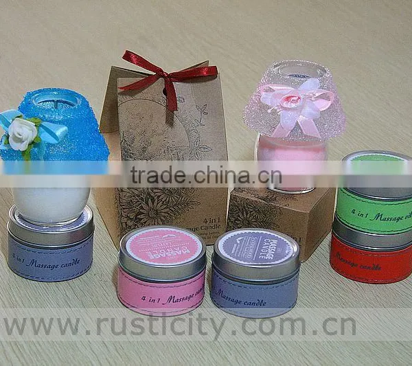 Shenzhen Rustic 2015 New Style 100% Natural Soy Wax Scented Candle in Big Candle Holder photo-3
