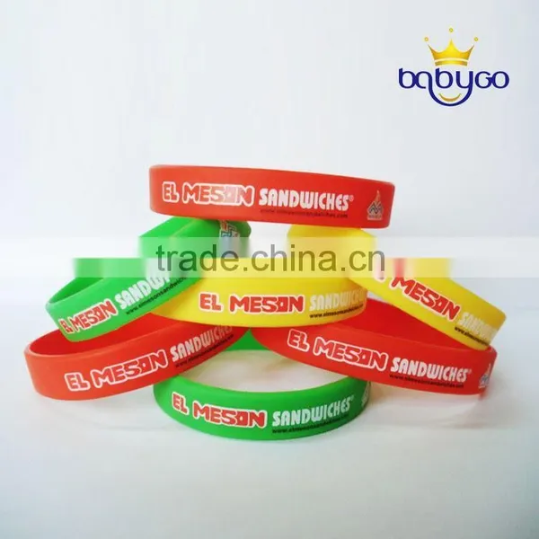 Embossed Silicone Mosquito Repellent Bracelet With Printing