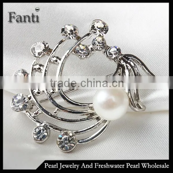 Bezel Jewelry Corsage Freshwater Pearl Brooch