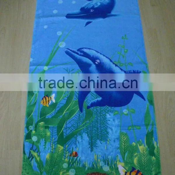 Lovely Seaworld Terry Velour Dolphin Beach Towel Reactive Printed Dolphin Beach Towel photo-3